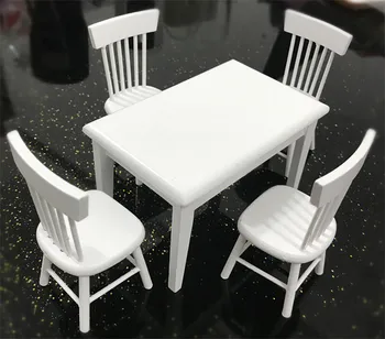 1:12 Dollhouse Miniature Furniture Wooden White Dining Table Chair Model Set
1:12 Dollhouse Miniature Furniture Wooden White Dining Table Chair Model Set
