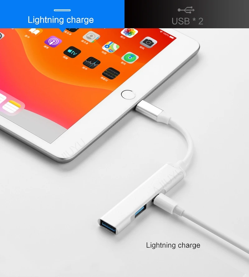 Generic USB OTG Adapter For IPhone IPad IOS13 Lightning To USB 3.0