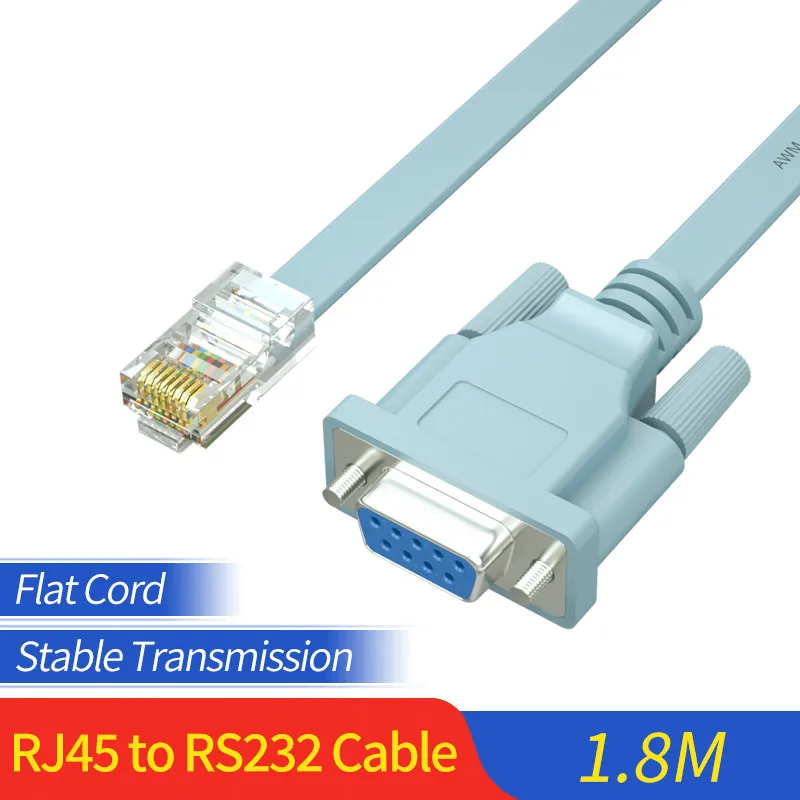 RJ45 to RS232 Converter Ethernet to DB9 COM Port Serial Female Routers Network Adapter for Switch Router Console Cable Cord 1.8m
RJ45 to RS232 Converter Ethernet to DB9 COM Port Serial Female Routers Network Adapter for Switch Router Console Cable Cord 1.8m