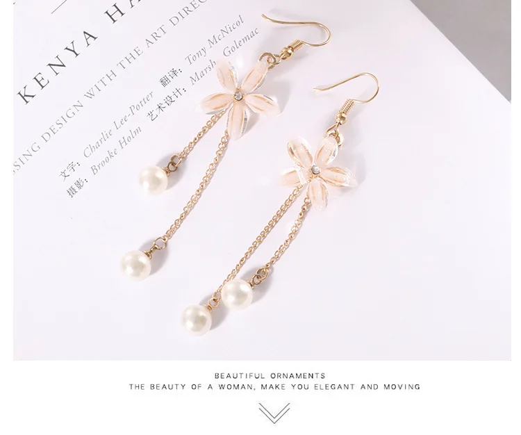 Flower Earrings Long Pearl Tassel Earrings Japan and South Korea Net Red Star with The Female Earrings Boho Earrings
Flower Earrings Long Pearl Tassel Earrings Japan and South Korea Net Red Star with The Female Earrings Boho Earrings