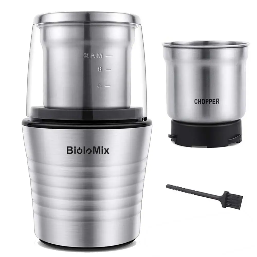 Multipurpose Electric Coffee Bean Grinder with 2 Removable Dry and Wet Cups Stainless Steel Miller for Seeds Spices Herbs Nuts
Multipurpose Electric Coffee Bean Grinder with 2 Removable Dry and Wet Cups Stainless Steel Miller for Seeds Spices Herbs Nuts