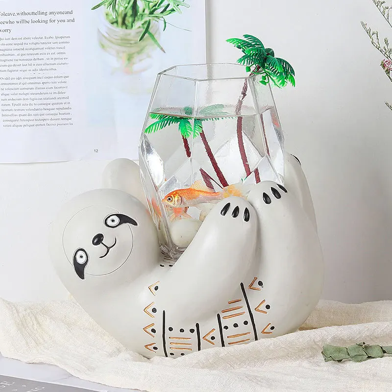 5 Freshwater Mini Fish Tank Aquarium Aquatic Pet Supplies Portable Desktop Office Decoration Freshwater Fish Bowls Handmade Gift