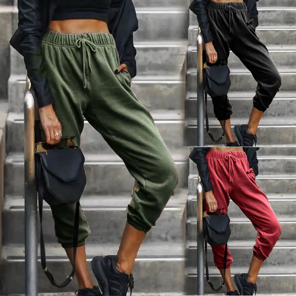 Spring and Autumn Women's Trousers Solid Color Fashion Pocket Elastic Waist All-Match Casual Pants женские ан ан бѬки жен
Spring and Autumn Women's Trousers Solid Color Fashion Pocket Elastic Waist All-Match Casual Pants женские ан ан бѬки жен