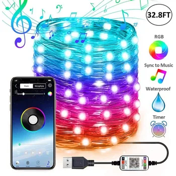 20m Christmas USB LED String Light Bluetooth App Control Copper Wire String Lamp Waterproof Colorful Lights Xmas Tree Decoration
20m Christmas USB LED String Light Bluetooth App Control Copper Wire String Lamp Waterproof Colorful Lights Xmas Tree Decoration