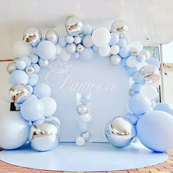 Blue Sliver Macaron Balloon Garland Arch Birthday Wedding Party Decoration Kids Confetti 4D balloon Birthday Balloon Boy Girl 
Blue Sliver Macaron Balloon Garland Arch Birthday Wedding Party Decoration Kids Confetti 4D balloon Birthday Balloon Boy Girl