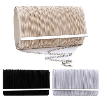 Solid Women Envelope Clutch Bags Wedding Evening Bags Pleat Decoration Formal Business Clutch Bag With Chain Fashion Party Pouch
Solid Women Envelope Clutch Bags Wedding Evening Bags Pleat Decoration Formal Business Clutch Bag With Chain Fashion Party Pouch