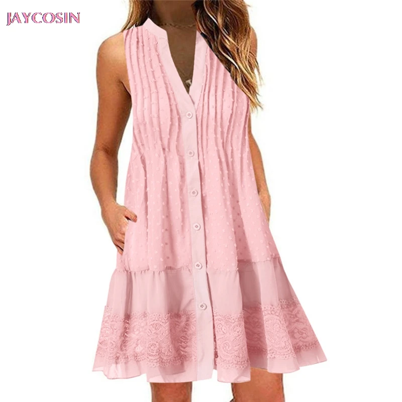 JAYCOSIN 2019 сезонное платье модное женское Бохо С v-образным вырезом без рукавов