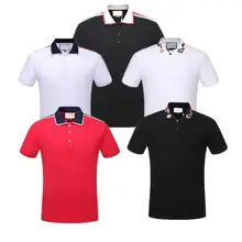 Atacado 2020 nova itália marca designer medusa polo camisas dos homens moda bordado cobra tigre pescoço imprimir luxo casual algodão(China)