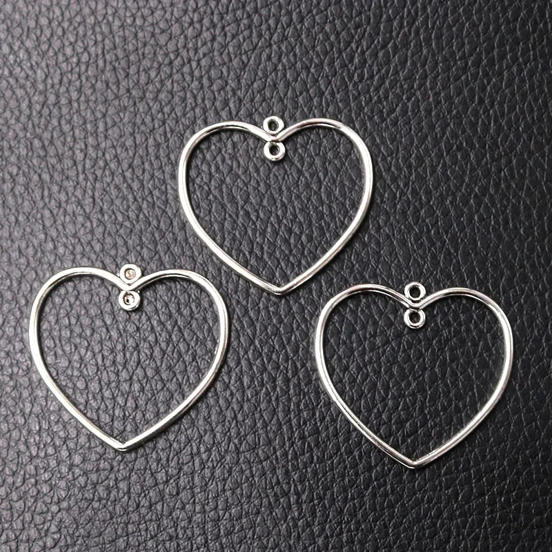12 шт./лот посеребренные полые сердца металлические подвески DIY очаровательные