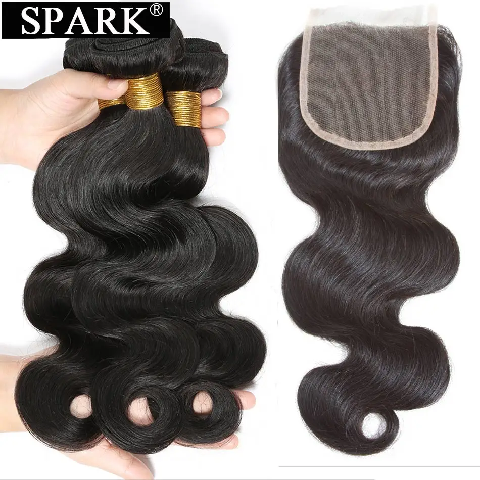Spark Ombre Brazilian Hair Weave 3 Bundles With Closure Body Wave Remy Human Hair Extensions With Lace Closure Natural Color
Spark Ombre Brazilian Hair Weave 3 Bundles With Closure Body Wave Remy Human Hair Extensions With Lace Closure Natural Color
