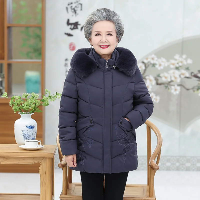 Grandma Winter down Jacket Cotton-padded Clothes Elderly Clothes Women Coat Mom Thick aged Women Cotton-padded Jacket Coat 60-Y 
Grandma Winter down Jacket Cotton-padded Clothes Elderly Clothes Women Coat Mom Thick aged Women Cotton-padded Jacket Coat 60-Y