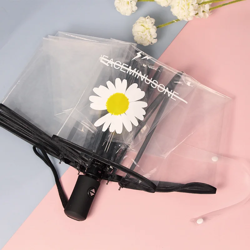 Automatict Transparen Daisy umbrella Folding Simple Trend Female Japanese Small Fresh Student Windproof Style Clear umbrella
Automatict Transparen Daisy umbrella Folding Simple Trend Female Japanese Small Fresh Student Windproof Style Clear umbrella