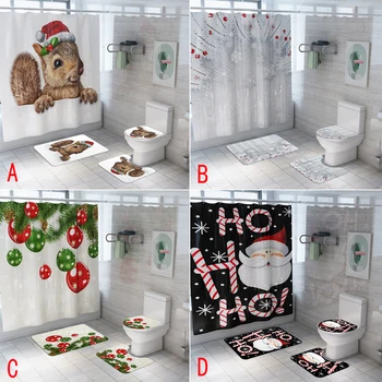 Toilet Cover Mat Non Slip Rug Merry Christmas Bathroom Set Squirrel Pattern Waterproof Shower Curtain Polyester Bath Curtains
Toilet Cover Mat Non Slip Rug Merry Christmas Bathroom Set Squirrel Pattern Waterproof Shower Curtain Polyester Bath Curtains