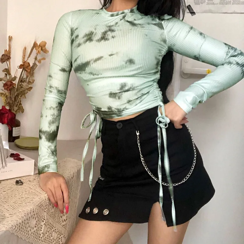 Women's Fashion Tie-Dye Contrast Long Sleeve Slim Drawstring T-Shirt Women's Spring 2020 tshirt
Women's Fashion Tie-Dye Contrast Long Sleeve Slim Drawstring T-Shirt Women's Spring 2020 tshirt