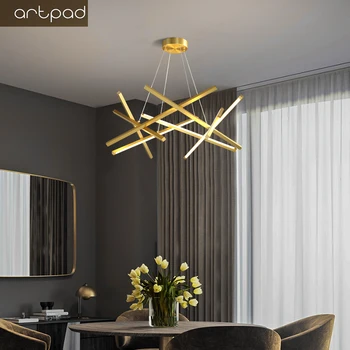Hot Artpad Gold / Black LED Chandelier Lighting For Living Room Home Decoration Hanging Lamp Modern Simple Iron Chandeliers 
Hot Artpad Gold / Black LED Chandelier Lighting For Living Room Home Decoration Hanging Lamp Modern Simple Iron Chandeliers