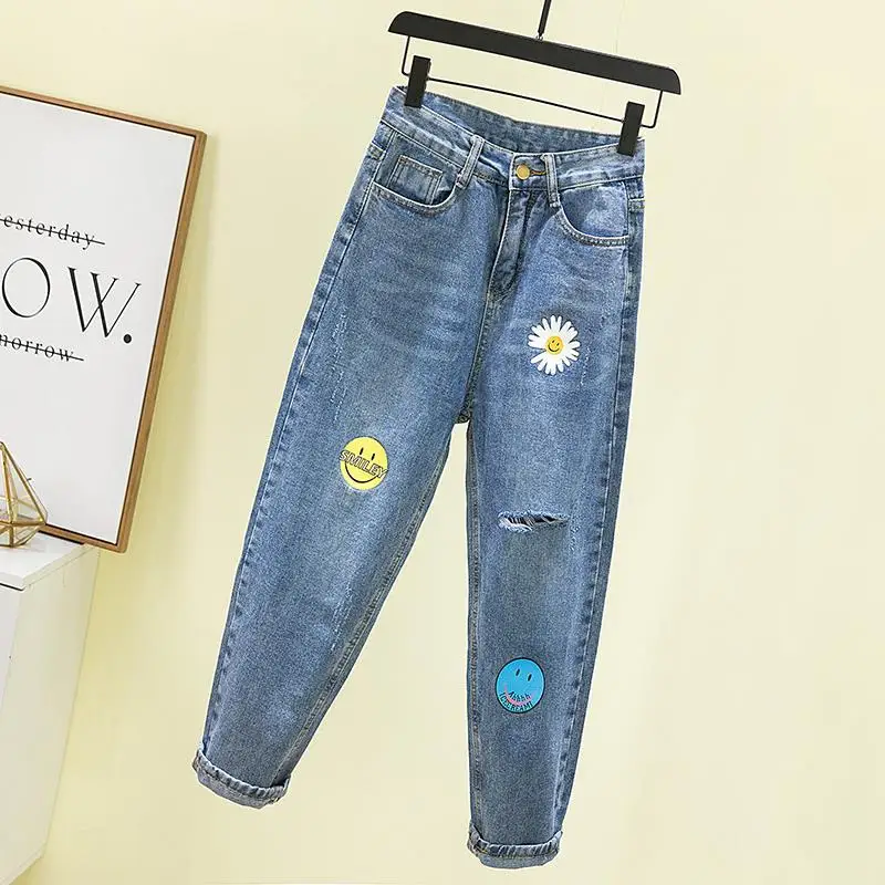 Women's Spring/Autumn Jeans 2023 Fashion Leisure Daisy Hollow Out Jeans Street Wear Women Casual Denim Trousers Pants
Women's Spring/Autumn Jeans 2023 Fashion Leisure Daisy Hollow Out Jeans Street Wear Women Casual Denim Trousers Pants