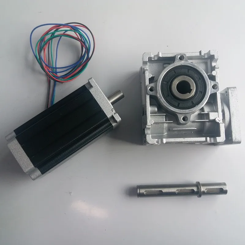 

5:1 Worm Gearbox RV040 Speed Reducer 18mm Output Nema34 Stepper Motor 6A 118MM 8.5NM 1200Oz-in Convert 90 Degree for CNC Router