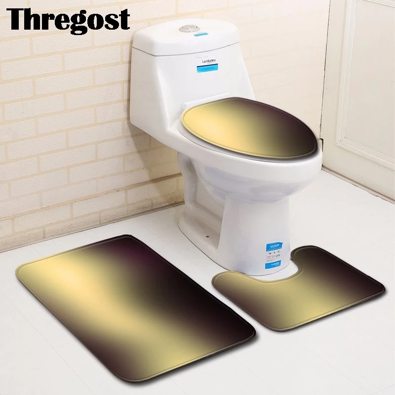 Thregost Geometric Printed Bathroom Mat Set 3pcswToilet Rug Water Absorbent Mats Modern Non Slip Microfiber Floor Carpet
Thregost Geometric Printed Bathroom Mat Set 3pcswToilet Rug Water Absorbent Mats Modern Non Slip Microfiber Floor Carpet