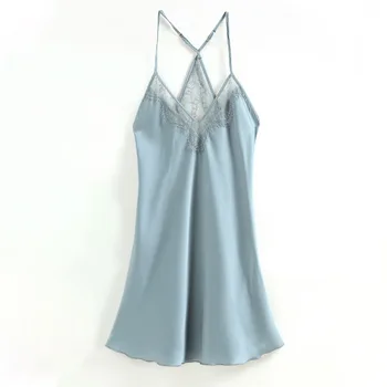 Lace Backless Nightdress Satin Nightie Women Suspender Skirt Sleepwear Summer Nightgown Sexy V-neck Sleep Dress Casual Home Wear
Lace Backless Nightdress Satin Nightie Women Suspender Skirt Sleepwear Summer Nightgown Sexy V-neck Sleep Dress Casual Home Wear