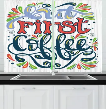 But First Coffee Kitchen Curtains Funny and Colorful Cursive of Words Coffee Addicts Choice Window Drapes
But First Coffee Kitchen Curtains Funny and Colorful Cursive of Words Coffee Addicts Choice Window Drapes
