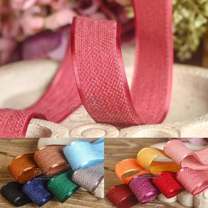 

100yards 10 16 20 25 38 50mm chenille korean ribbon for hair bow diy accessories craft supplies bouquet flower packing bow