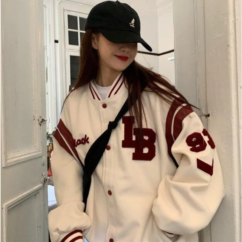 Куртка Студенческая BF в стиле Харадзюку свободная бейсбольная униформа японском