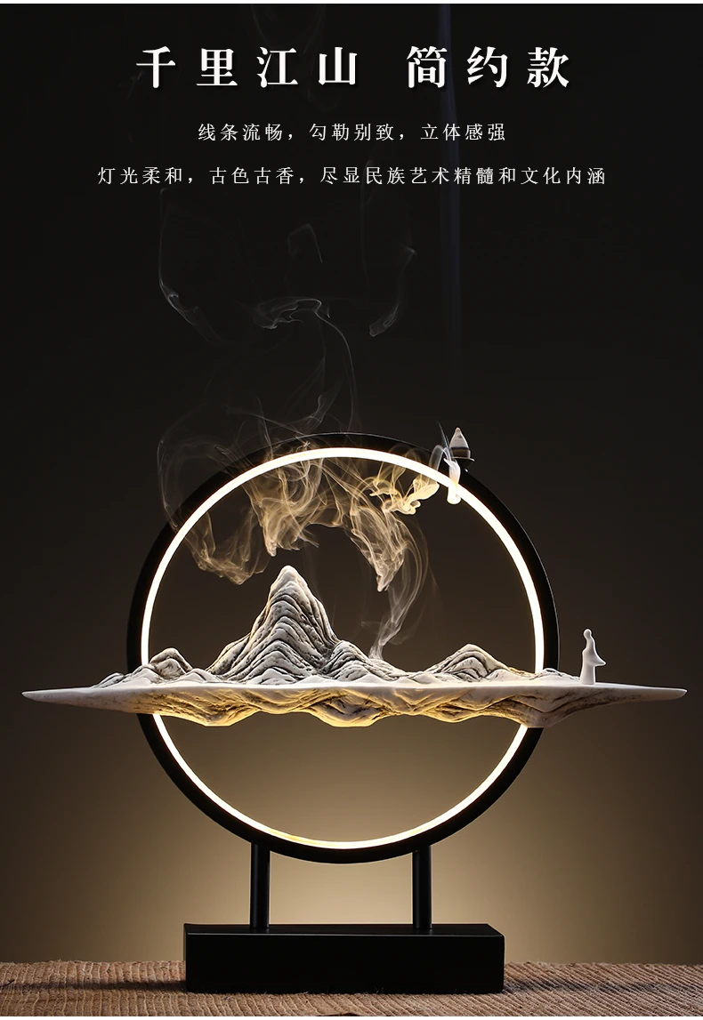 Горная подставка для курильницы, керамический светодиодный диффузор с запахом для помещений, буддийские товары KK60XL Горная подставка для курильницы, керамический светодиодный диффузор с запахом для помещений, буддийские товары KK60XL