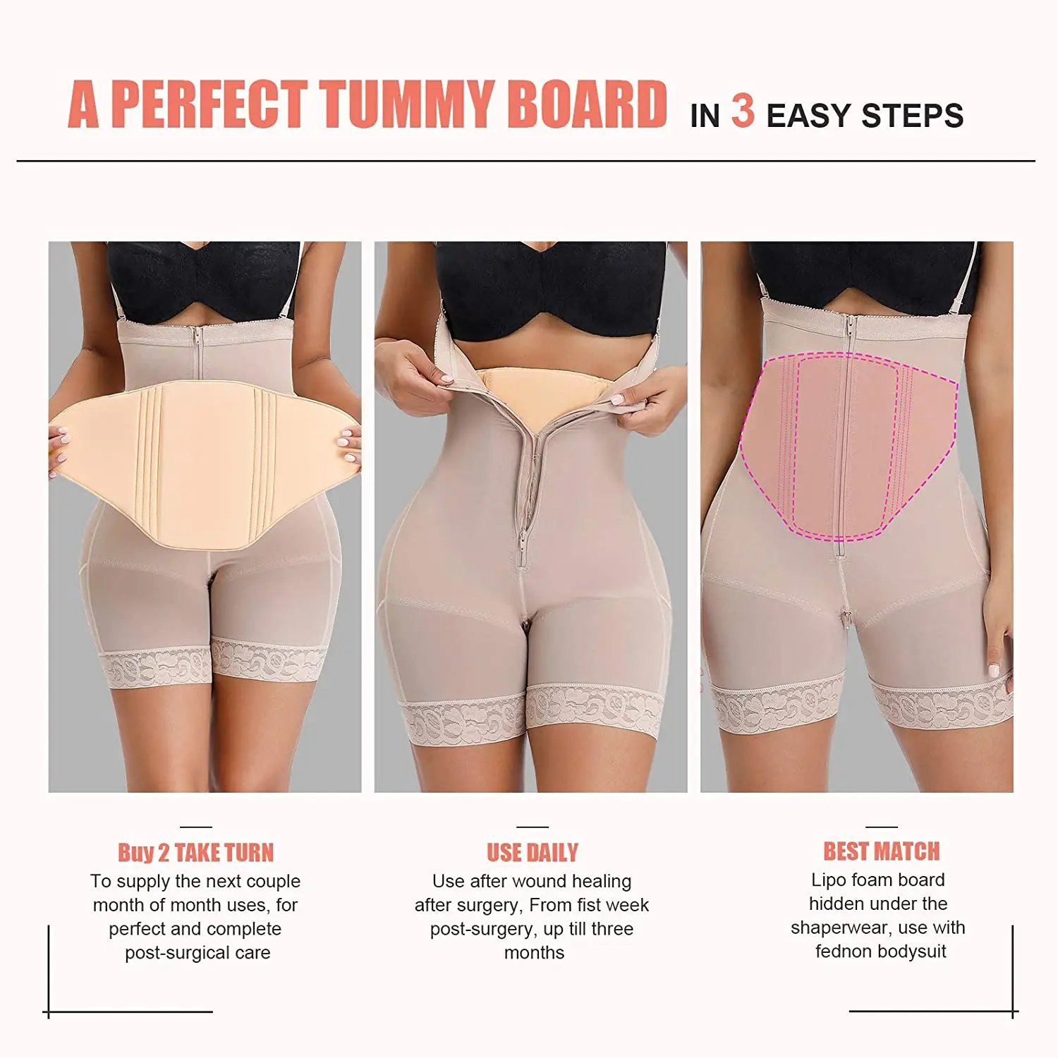 Fashion Ab Board Post Surgery Compression Board SkinFriendly Lipo Foam