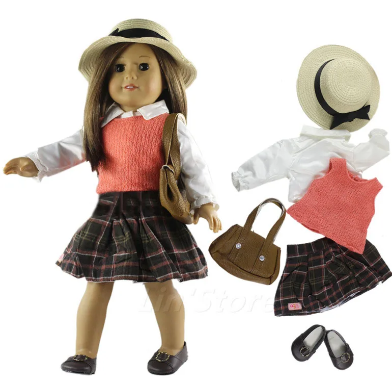 Фото 1 Set Doll Clothes Outfit Top+vest+skirt for 18 inch American Many Style Choice | Игрушки и хобби