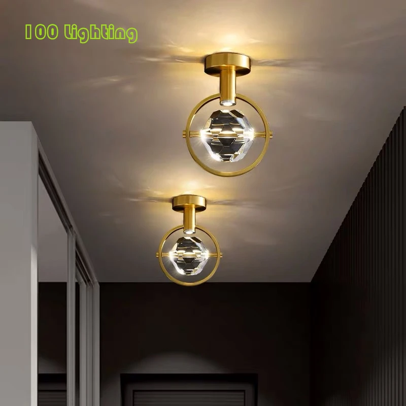 Nordic Crystal Bedroom Ceiling lights Corridor Stairs LED Ceiling Lamp Bedroom Gold Metal Restaurant Atmosphere Lighting Fixture
Nordic Crystal Bedroom Ceiling lights Corridor Stairs LED Ceiling Lamp Bedroom Gold Metal Restaurant Atmosphere Lighting Fixture