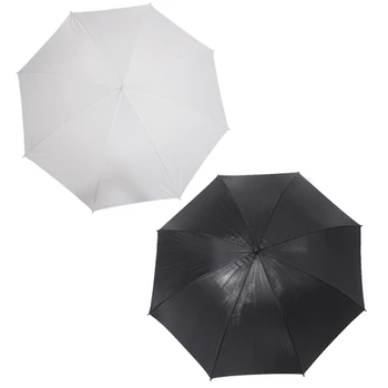 

2 Pcs Umbrella:1 Pcs 83cm 33 Inch Studio Photo Strobe Flash Light Reflector Black Umbrella & 1 Pcs 40 Inch 103cm White Transluce