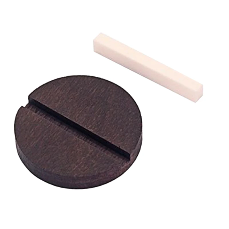 Round Rosewood Bridge+Bone Saddle Set For 3 String Cigar Box Or Resonator Ukulele
Round Rosewood Bridge+Bone Saddle Set For 3 String Cigar Box Or Resonator Ukulele