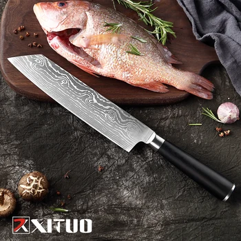 XITUO 8-inch Kitchen Knife 7CR17 Stainless Steel Imitation Damascus Laser Pattern Professional Kitchen Chef Knife Cooking Tool
XITUO 8-inch Kitchen Knife 7CR17 Stainless Steel Imitation Damascus Laser Pattern Professional Kitchen Chef Knife Cooking Tool