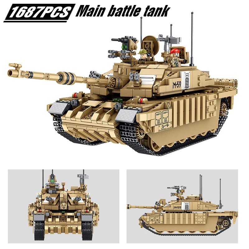 2020 New Military Challenger 2 Main Battle Tank Model Building Blocks for Legoingly WW2 Army Soldier Figures Bicks Toys for Boys
2020 New Military Challenger 2 Main Battle Tank Model Building Blocks for Legoingly WW2 Army Soldier Figures Bicks Toys for Boys