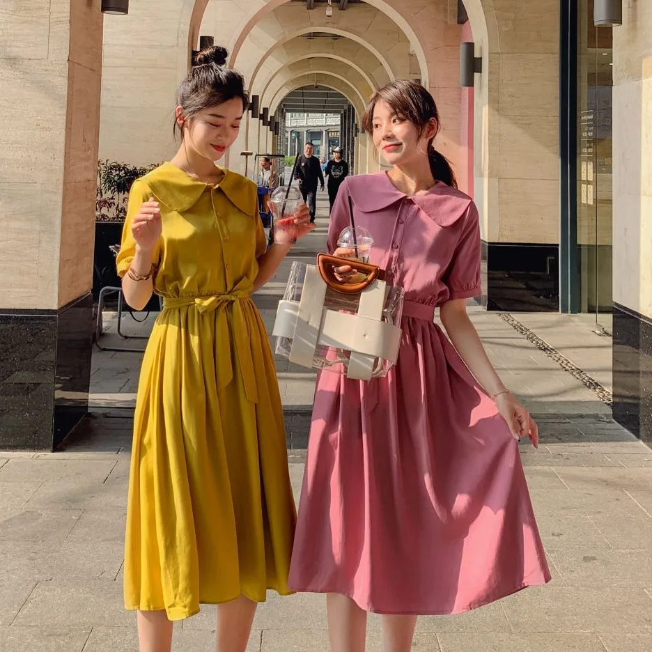 Photo Shoot INS Gentle Wind Yamamoto Pink Peter Pan Peter Pan Collar Single Breasted Waist Hugging A- line Best Friend Dress Sum
Photo Shoot INS Gentle Wind Yamamoto Pink Peter Pan Peter Pan Collar Single Breasted Waist Hugging A- line Best Friend Dress Sum