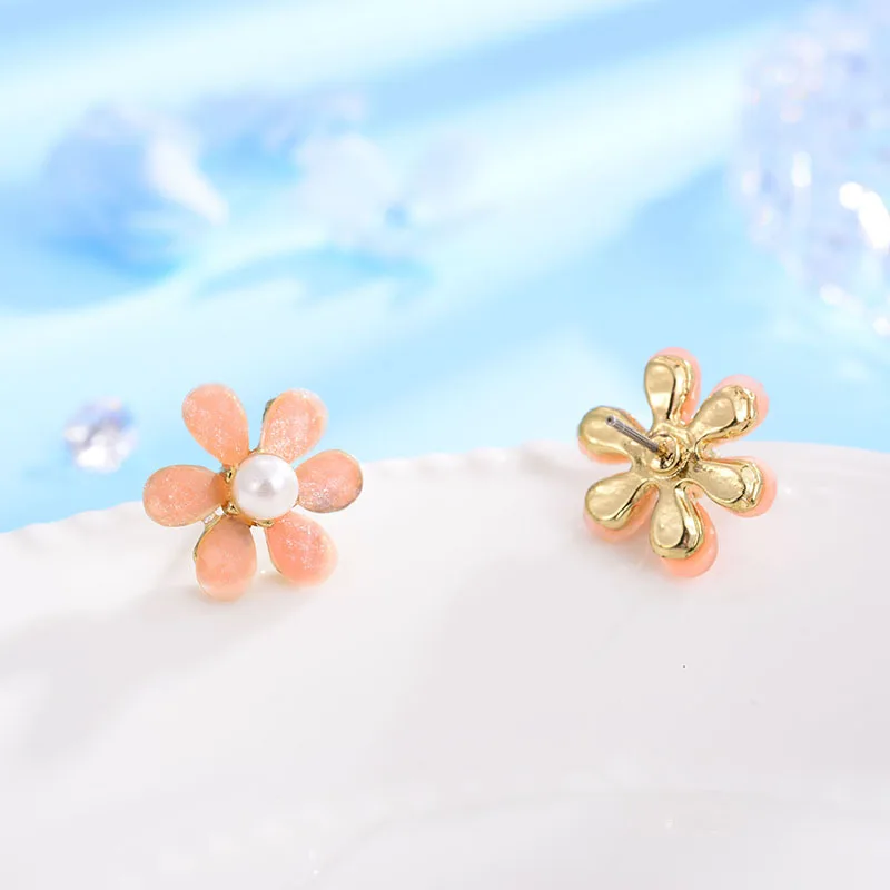 Shineland-Trendy-Cute-Pink-Flower-Earrings-For-Women-Girls-Jewelry-Female-Simulated-Pearl-Stud-Earrings-Gifts (3)