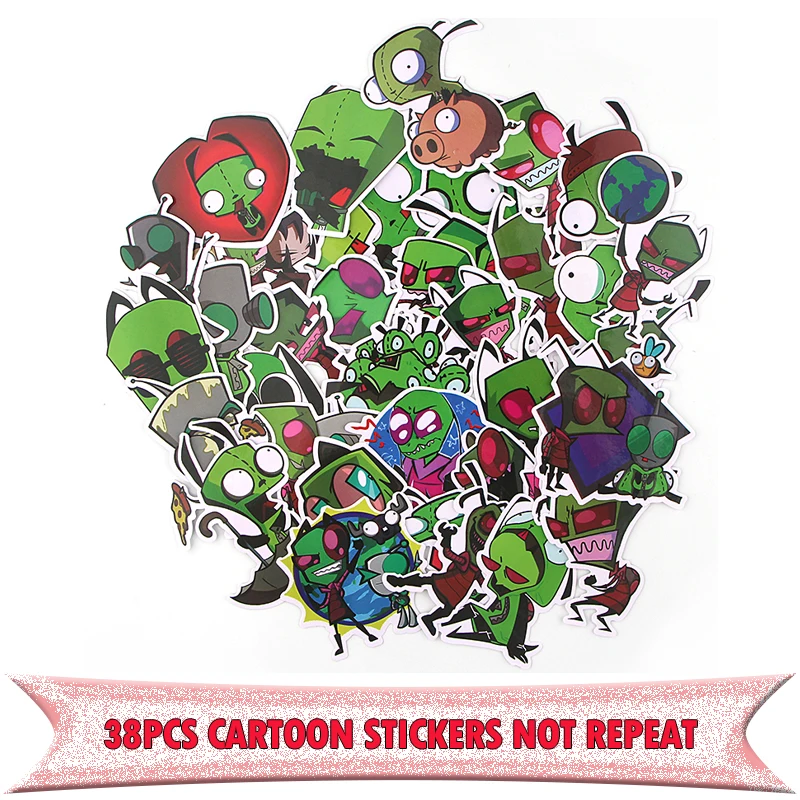 38pcs Invader Zim Cute DIY decorative Pvc Waterproof sticker Cartoon style for DIY wall notebook phone scrapbooking album E0736
38pcs Invader Zim Cute DIY decorative Pvc Waterproof sticker Cartoon style for DIY wall notebook phone scrapbooking album E0736