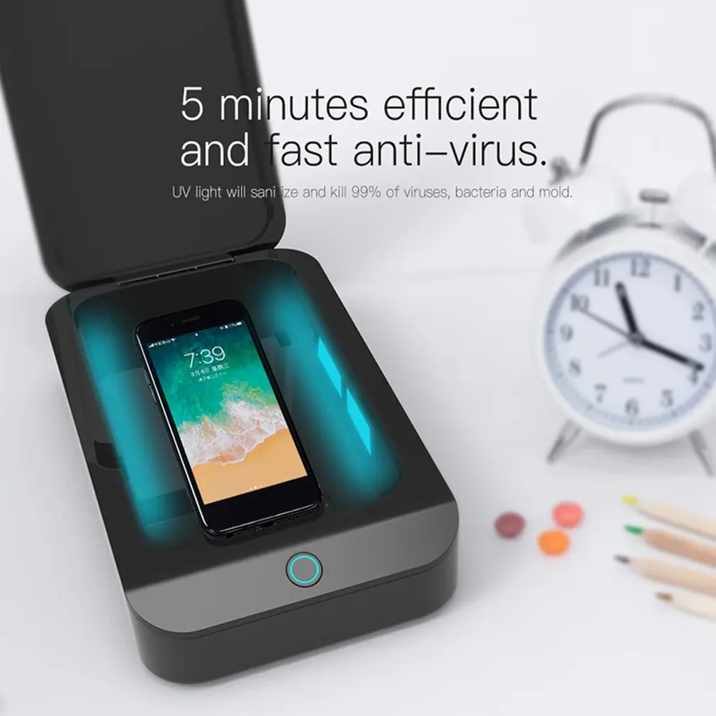 Smart Phone Sanitizer Portable Uv Lights Cell Phone Sanitizer Cleaner Aromatherapy Function Disinfector For All Cellphone
Smart Phone Sanitizer Portable Uv Lights Cell Phone Sanitizer Cleaner Aromatherapy Function Disinfector For All Cellphone