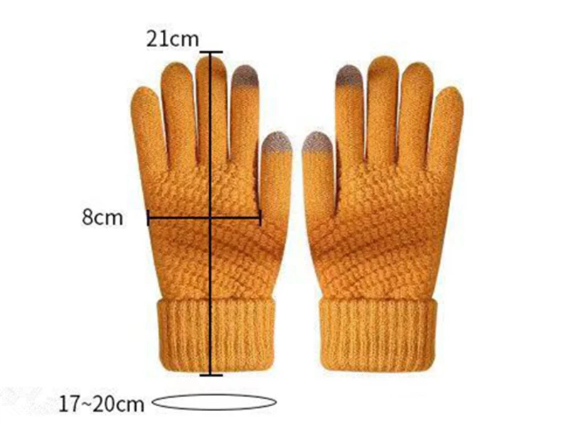 Fashion Autumn Winter Knitted Gloves Touchscreen Warm Jacquard Soft Velvet Lining Cold Weather Outdoor Women Men Couple Mitten
