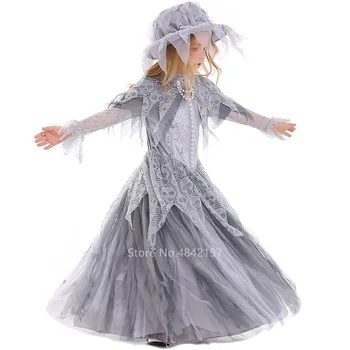 Halloween Fancy Princess Vampire Cosplay Costume for Kids Girl Carnival Party Scary Ghost Bride Pearl Lace Elegant Dress Hat Set
Halloween Fancy Princess Vampire Cosplay Costume for Kids Girl Carnival Party Scary Ghost Bride Pearl Lace Elegant Dress Hat Set