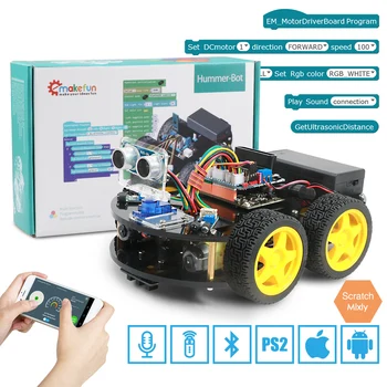 Emakefun For Arduino Robot 4WD Cars APP RC Remote Control Bluetooth Robotics Learning Kit Educational Stem Toys for Children Kid
Emakefun For Arduino Robot 4WD Cars APP RC Remote Control Bluetooth Robotics Learning Kit Educational Stem Toys for Children Kid