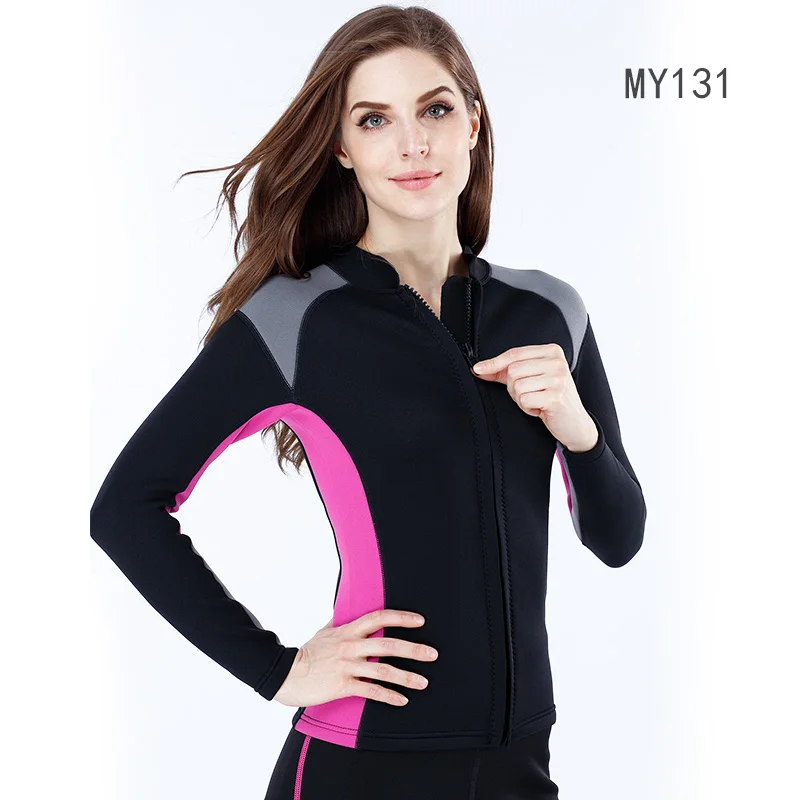 2MM Thermal Neoprene Diving Suit Jacket Female Long Sleeve Smooth Skin Open Cell Wetsuit Tops Snorkel Swimming Suit
2MM Thermal Neoprene Diving Suit Jacket Female Long Sleeve Smooth Skin Open Cell Wetsuit Tops Snorkel Swimming Suit