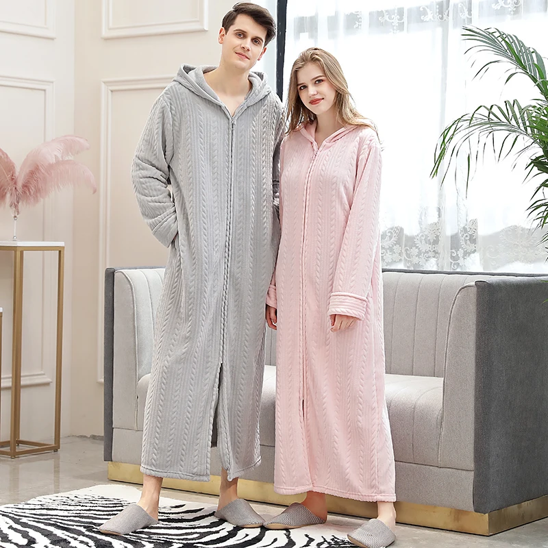 Bathrobe Male Winter Fat Size Extra Long Warm Flannel Hooded Bathrobe Men Women Zipper Bath Robe Loose Night Dressing Gown
Bathrobe Male Winter Fat Size Extra Long Warm Flannel Hooded Bathrobe Men Women Zipper Bath Robe Loose Night Dressing Gown