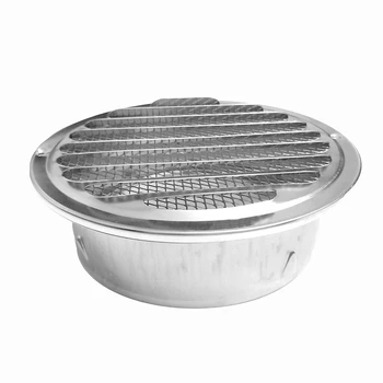 6 Inch Louvered Grille Cover Vent Hood Wall Air Vents with Built-In Fly Screen Mesh - 304 Stainless Steel Ventilation Outlet 
6 Inch Louvered Grille Cover Vent Hood Wall Air Vents with Built-In Fly Screen Mesh - 304 Stainless Steel Ventilation Outlet