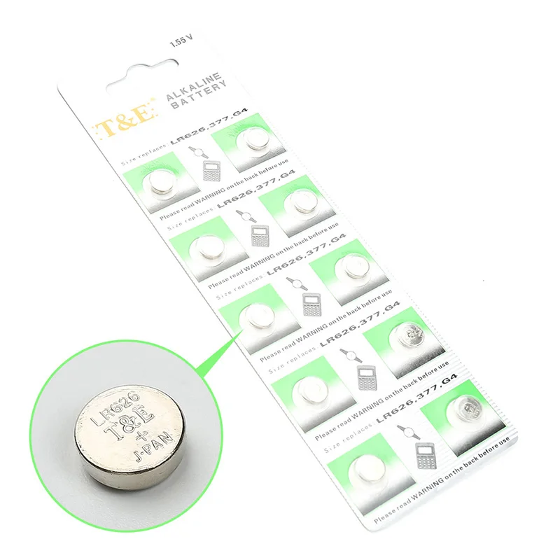 10 pcs AG4 GA4 SR626 376 377 565 D377 LR626 LR66 SR66 Watch Coin Battery , Brand Battery Factory Price
10 pcs AG4 GA4 SR626 376 377 565 D377 LR626 LR66 SR66 Watch Coin Battery , Brand Battery Factory Price