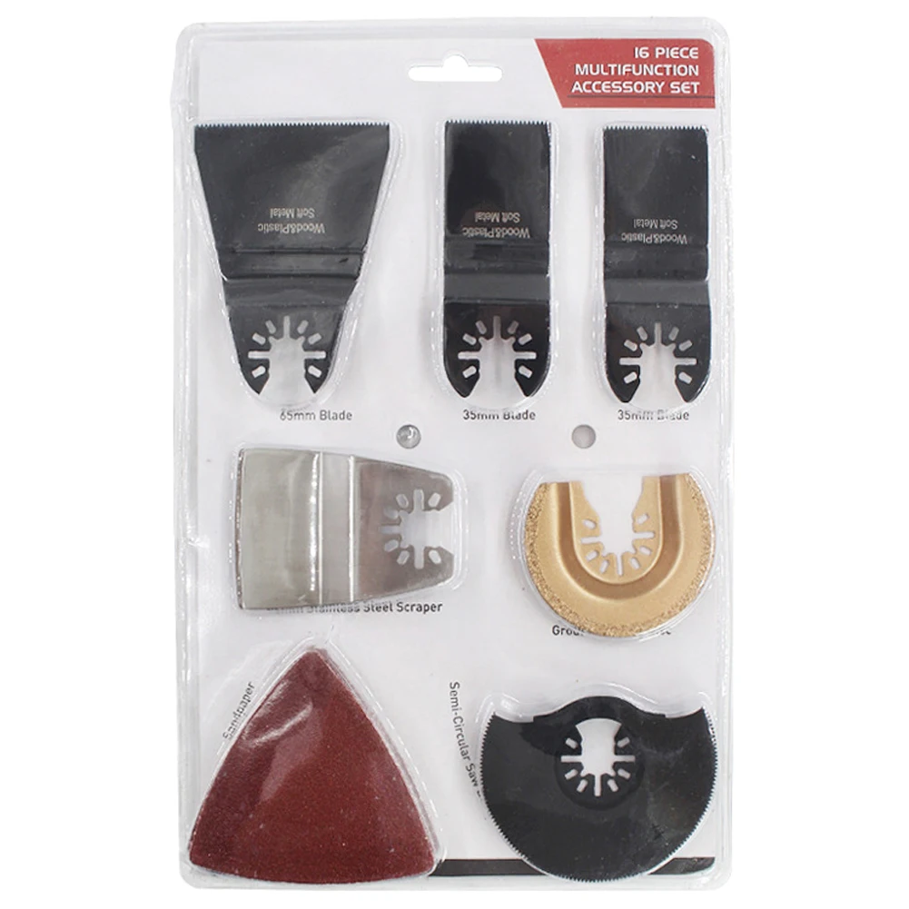 16pcs Multifunction Metal Saw Oscillating Power Tools Multitool Blades Quick Release Kit for Wood Metal Sanding Grinding Cutting
16pcs Multifunction Metal Saw Oscillating Power Tools Multitool Blades Quick Release Kit for Wood Metal Sanding Grinding Cutting
