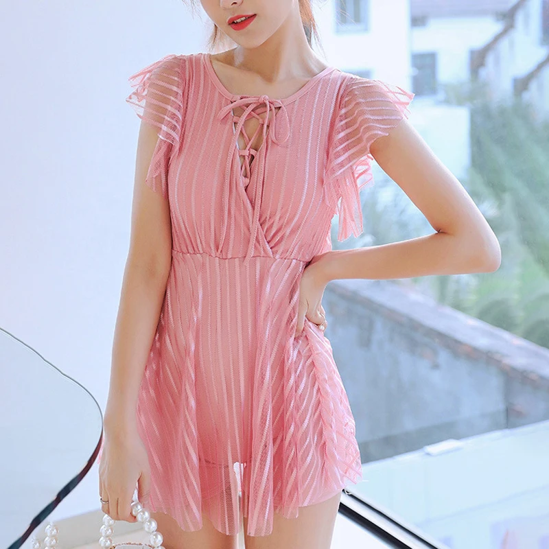Women's 2020 Summer Bathing Suit Push Up One Piece Swimsuit Belt Solid Korea Swimwear Swimsuit Women With Skirt Swim Suit Dress
Women's 2020 Summer Bathing Suit Push Up One Piece Swimsuit Belt Solid Korea Swimwear Swimsuit Women With Skirt Swim Suit Dress