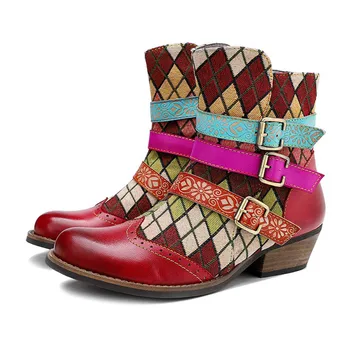 FancyQube Brand Women's Boots Retro Genuine Leather Ankle Boots Classic Hand Painted Pattern High Quality Zipper Ladies Shoes
FancyQube Brand Women's Boots Retro Genuine Leather Ankle Boots Classic Hand Painted Pattern High Quality Zipper Ladies Shoes