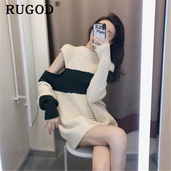 RUGOD elegant tunic knitted sweater women Casual patchwork zipper sleeve midi pullover female Korean chic new straight sweater
RUGOD elegant tunic knitted sweater women Casual patchwork zipper sleeve midi pullover female Korean chic new straight sweater