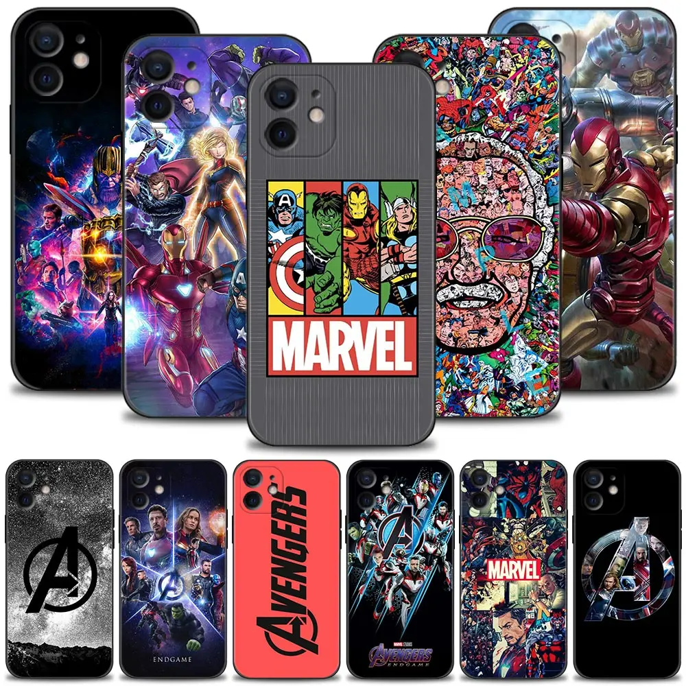 Чехол для телефона Apple iPhone 13 12 11 Pro Max Mini 7 8 6 6S Plus XS XR X SE 2020 чехол с логотипом Marvel